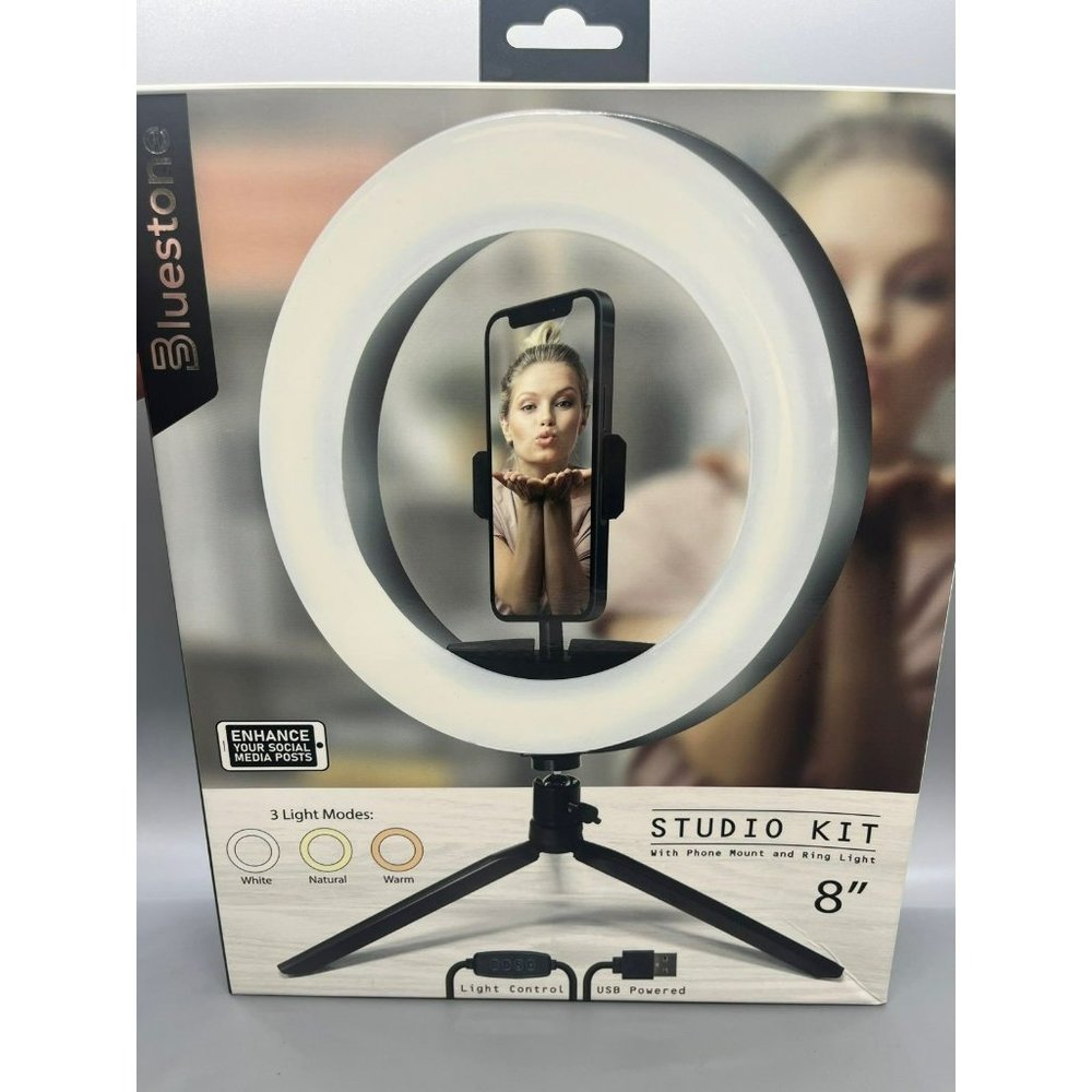 Studio Kit Light Ring 8” Bluestone 3 Light Modes #1660